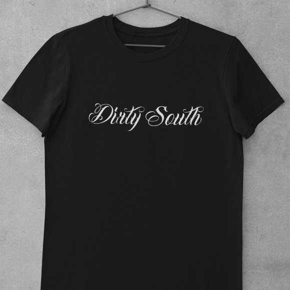 Dirty South Old School Script Tattoo Shirt, 90's Hip Hop - Picture 1 of 1